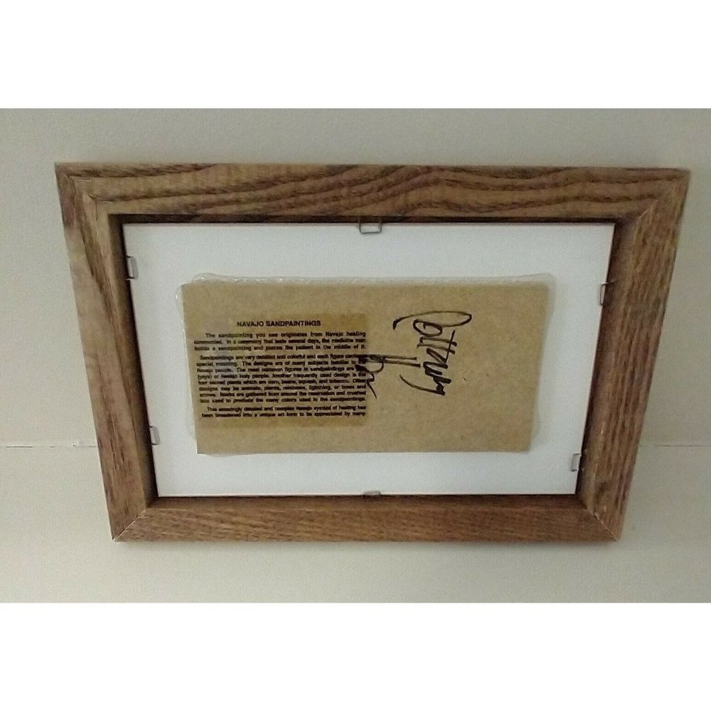 Native‎ America Navajo Unique Art Healing Ceremony Sand Paintings 5"x 8" Signed - Picture 4 of 4